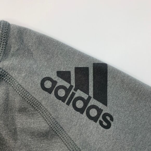 Adidas Alphaskin T Shirt Men M Medium Gray Fitted Stretch Climacool Gym Training - Picture 3 of 11